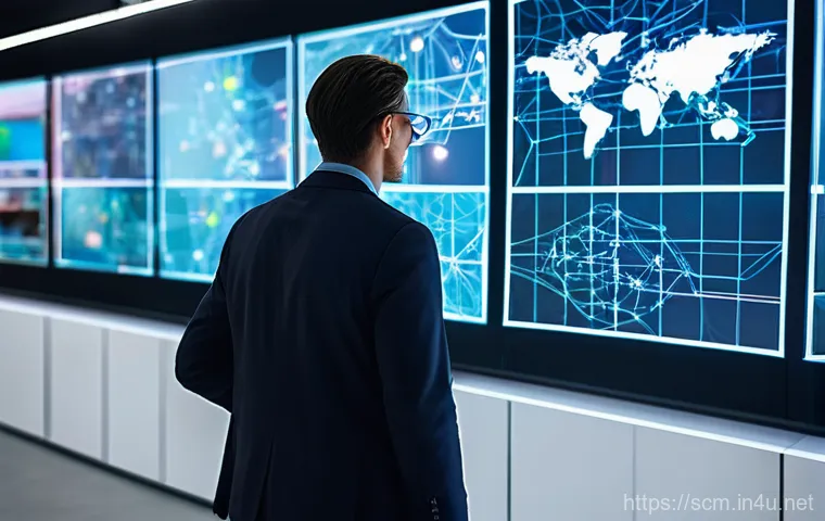 공급망관리와 데이터 분석 활용 - **Prompt 1: Unearthing Supply Chain Insights**
    A diverse professional (early 30s, wearing smart ...
