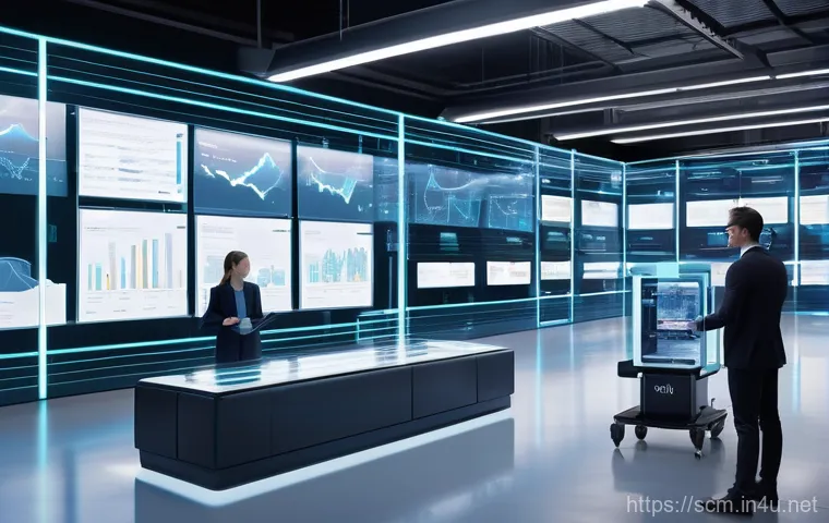 SCM 전문가 인터뷰 시리즈 - **Prompt 1: Global Interconnected Supply Chain Resilience**
    "A wide-angle, cinematic shot depict...