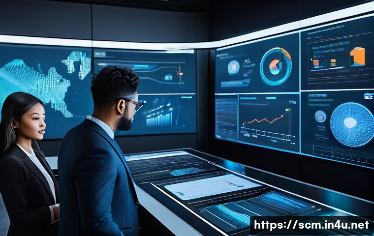 SCM 실무에서의 의사결정 사례 - A group of diverse business professionals, including men and women of various ethnicities, in smart ...